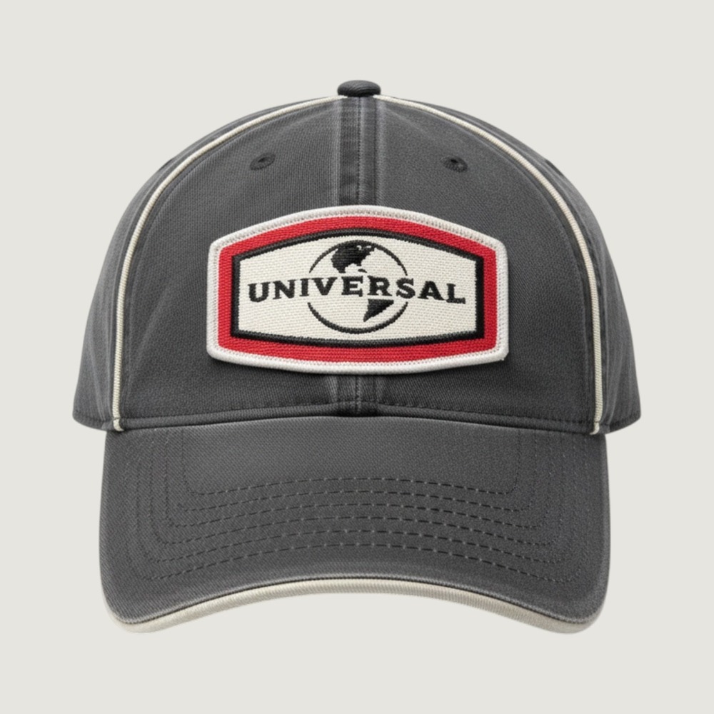 Universal Studios Baseball Hat Fade Black Cotton Adjustable Piping Strapback Cap